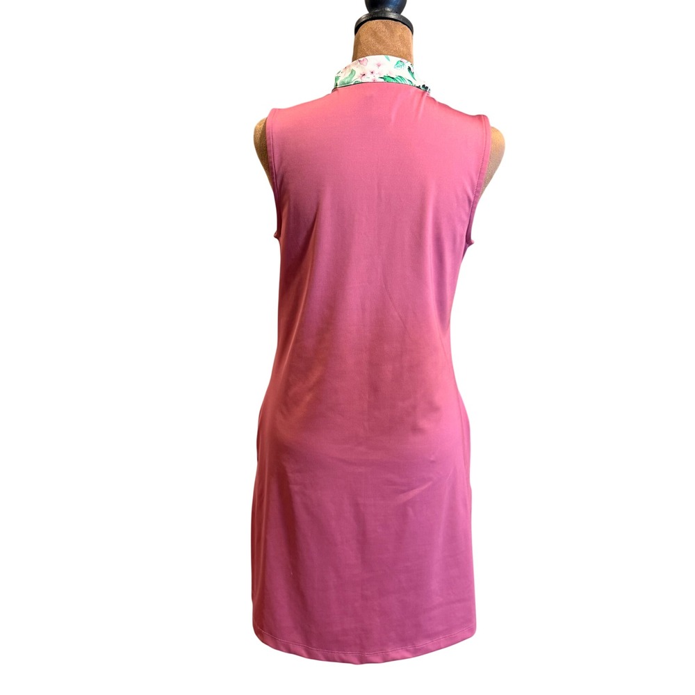 Tommy Bahama Golf Dress Womens S Pink Quarter Zip Floral Resort Athleisure EUC - Picture 2 of 9